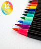 Legami Set of 12 Brush Markers - Bright Colours
