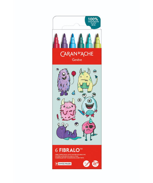 Caran d'Ache Kawaii Fibralo Fibre Tipped Pens Pack of 6 - Funny Monsters