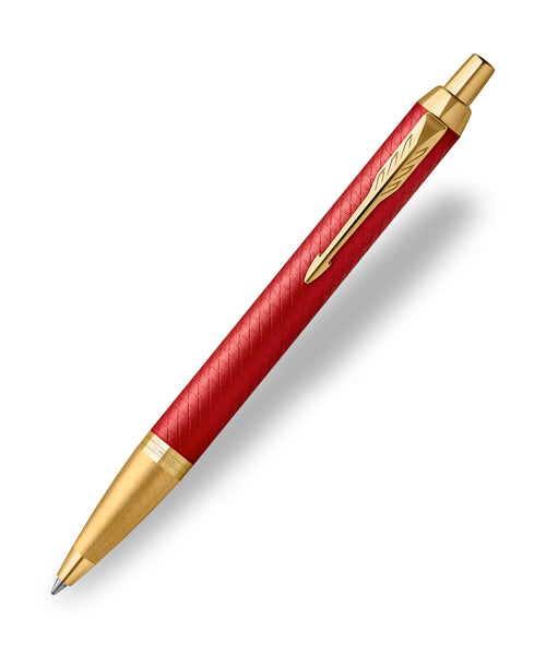 Parker IM Premium Ballpoint Pen - Red with Gold Trim