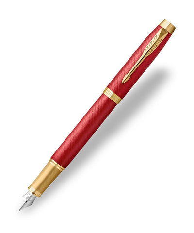 Parker IM Premium Fountain Pen - Red with Gold Trim