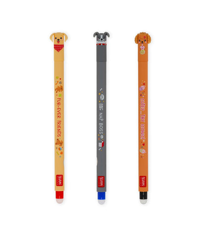 Legami Fur-Ever Friends Erasable Pens - Limited Edition Pack of 3