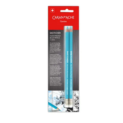 Caran D'Ache Sketcher Non-Photo Blue Pencils - Pack of 2