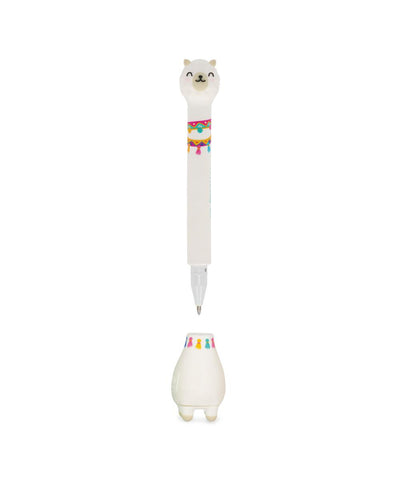 Legami Stand-ink Ovation Ballpoint Pen with Base - Llama (Sky Blue Ink)