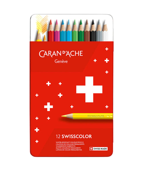 Caran D'Ache Swisscolor Coloured Pencils - Water Resistant Set of 12