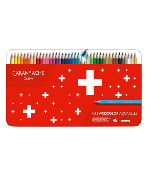 Caran D'Ache Swisscolor Coloured Pencils - Water Soluble Set of 40