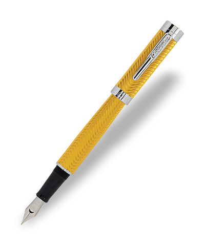Conklin Herringbone Signature Fountain Pen - Yellow