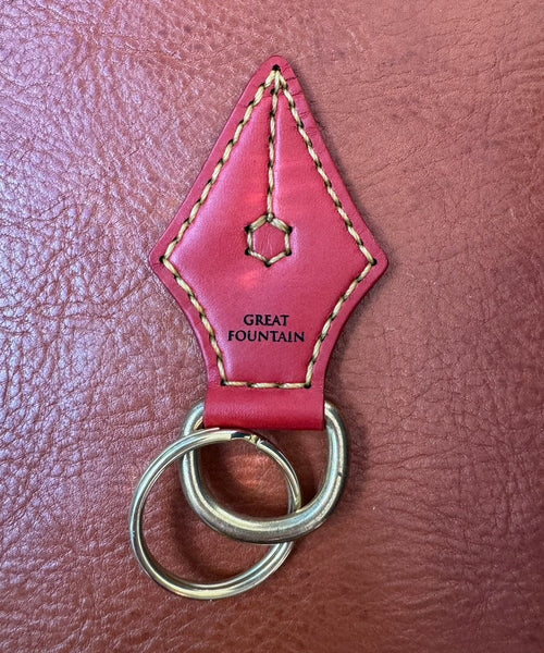 Great Fountain Leather Nib Key Ring - Maranello Red and Dark Yellow