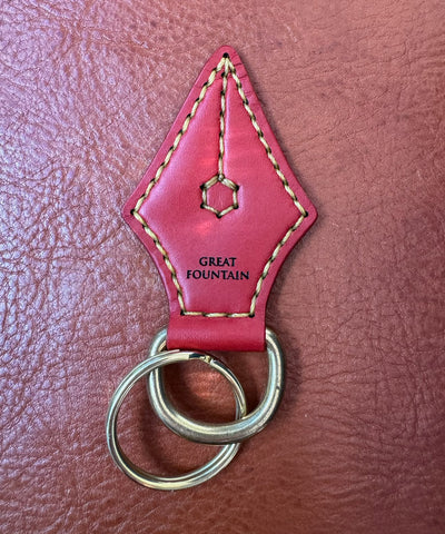 Great Fountain Leather Nib Key Ring - Maranello Red and Dark Yellow