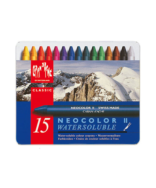 Caran d'Ache Neocolor II Water-Soluble Wax Pastels - Set of 15