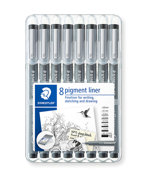 Staedtler Pigment Liner - Black 8 Pack