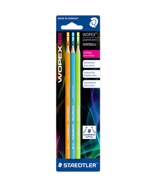 Staedtler Wopex Neon HB Pencils - 3 Assorted Barrel Colours