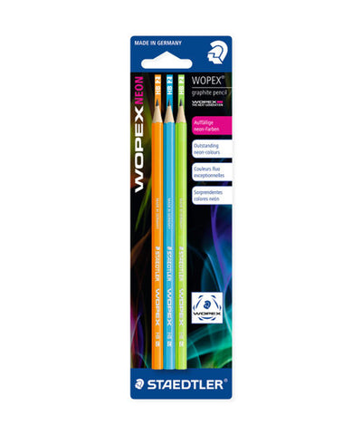 Staedtler Wopex Neon HB Pencils - 3 Assorted Barrel Colours